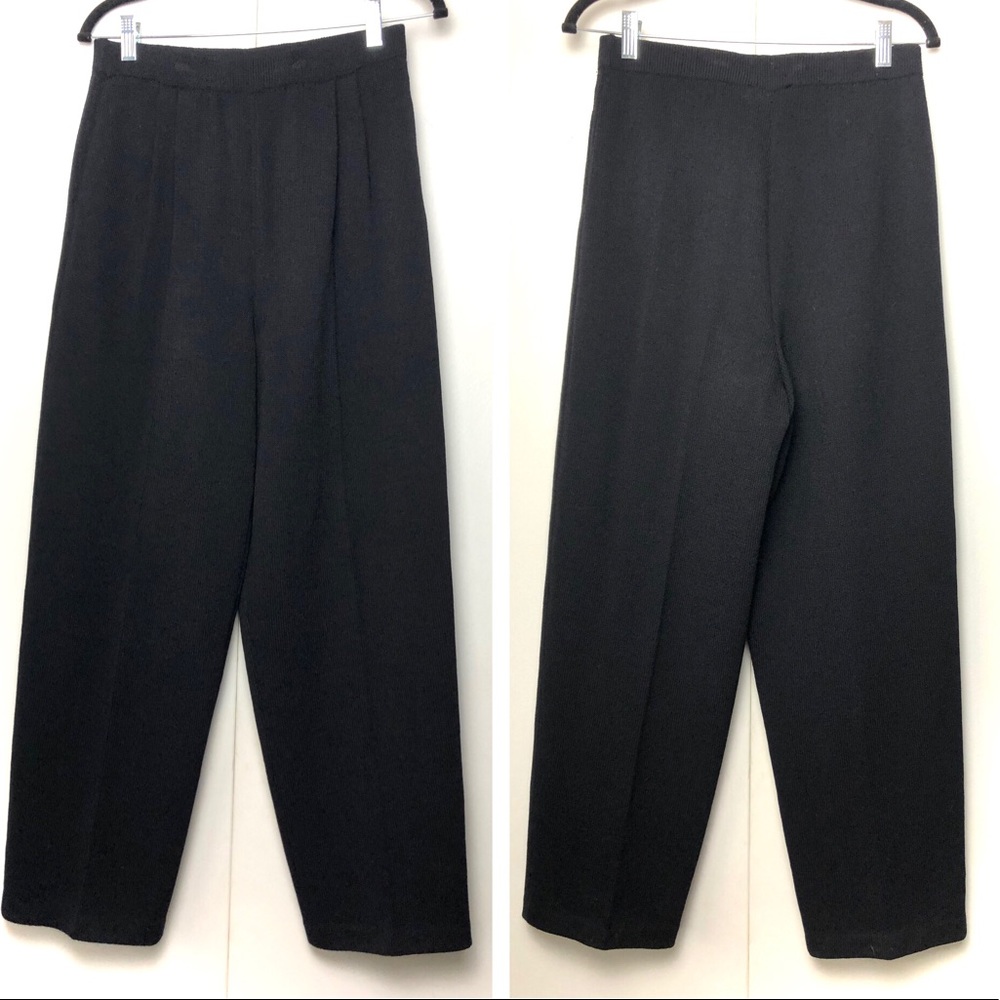 St. John Basics High Waisted Knit Pants Black